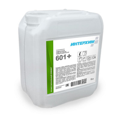 ИНТЕРХИМ 601 +, концентрированное универсальное умеренно щелочное средство с содержанием растворителей для очистки без разводов всех твердых моющихся поверхностей